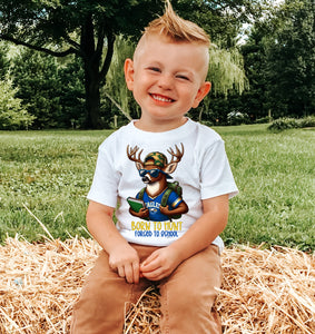 Born To Hunt Forced To School Eagles Tee