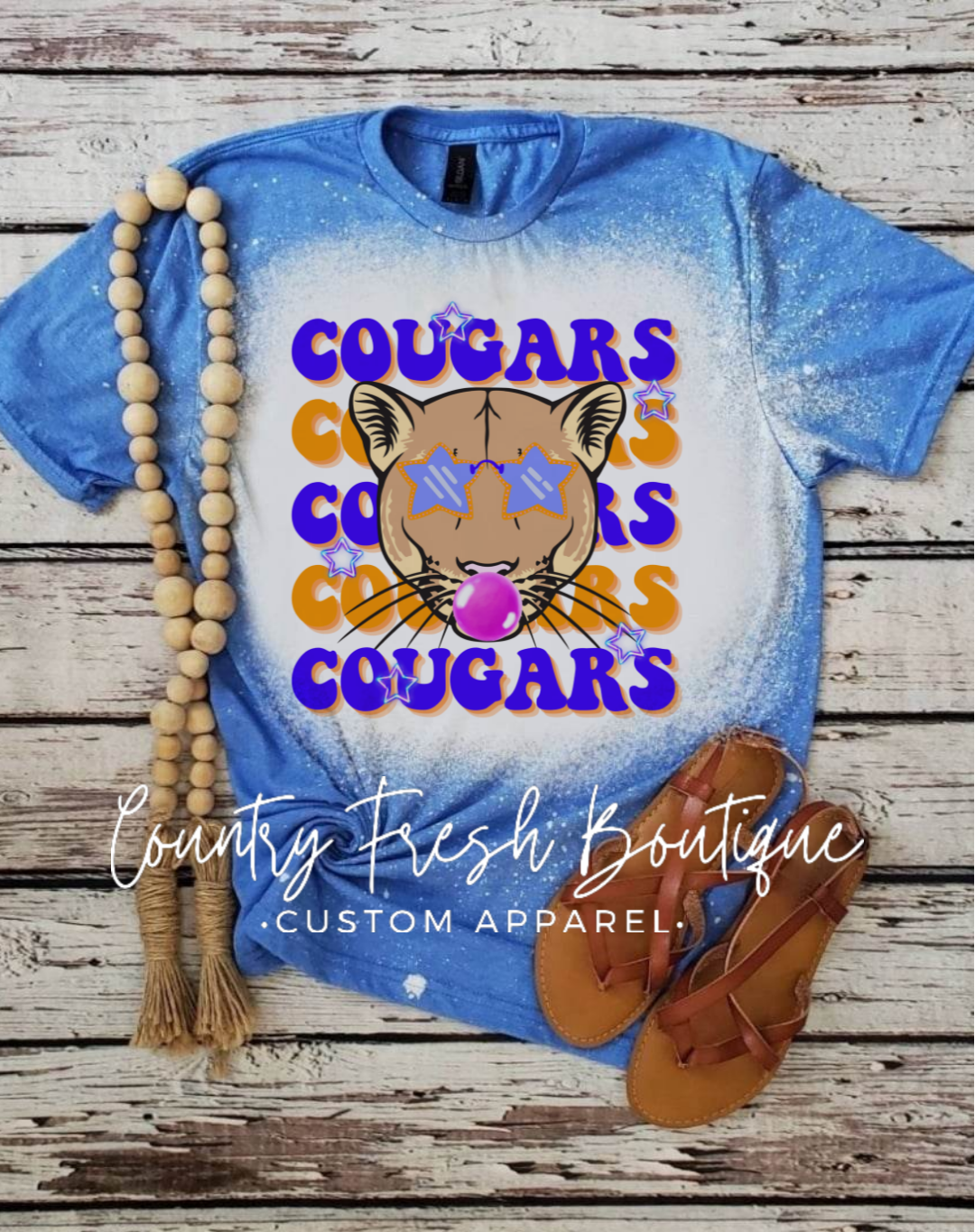 Cougars Retro Cool Cat Tshirt