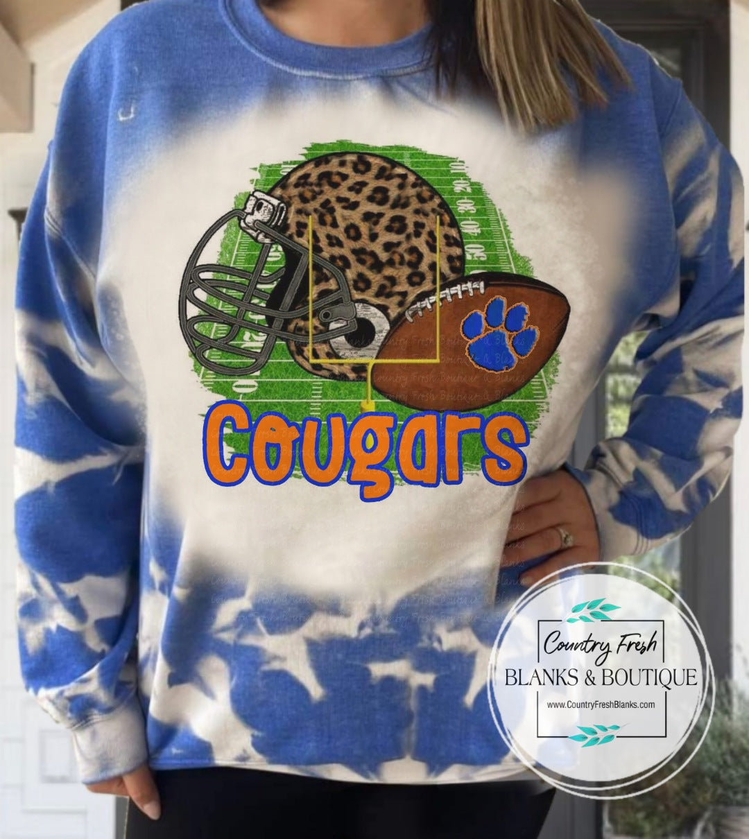 Cougars Leopard Print Helmet Sweatshirt