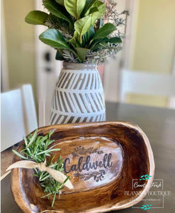 Personalized Last Name Bowl & Fresh Stem