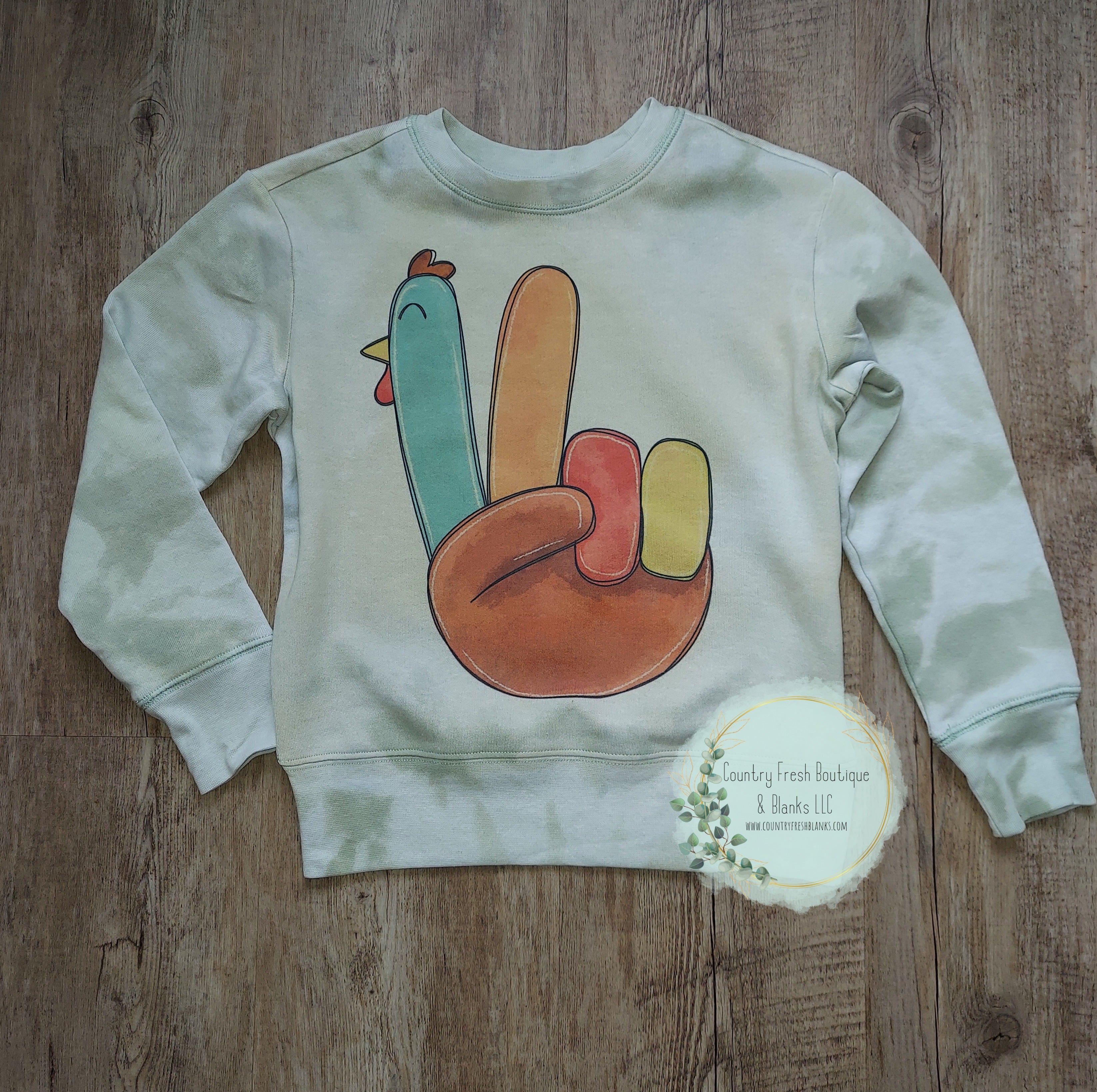 Thankful Turkey Peace Sign Sweatshirt