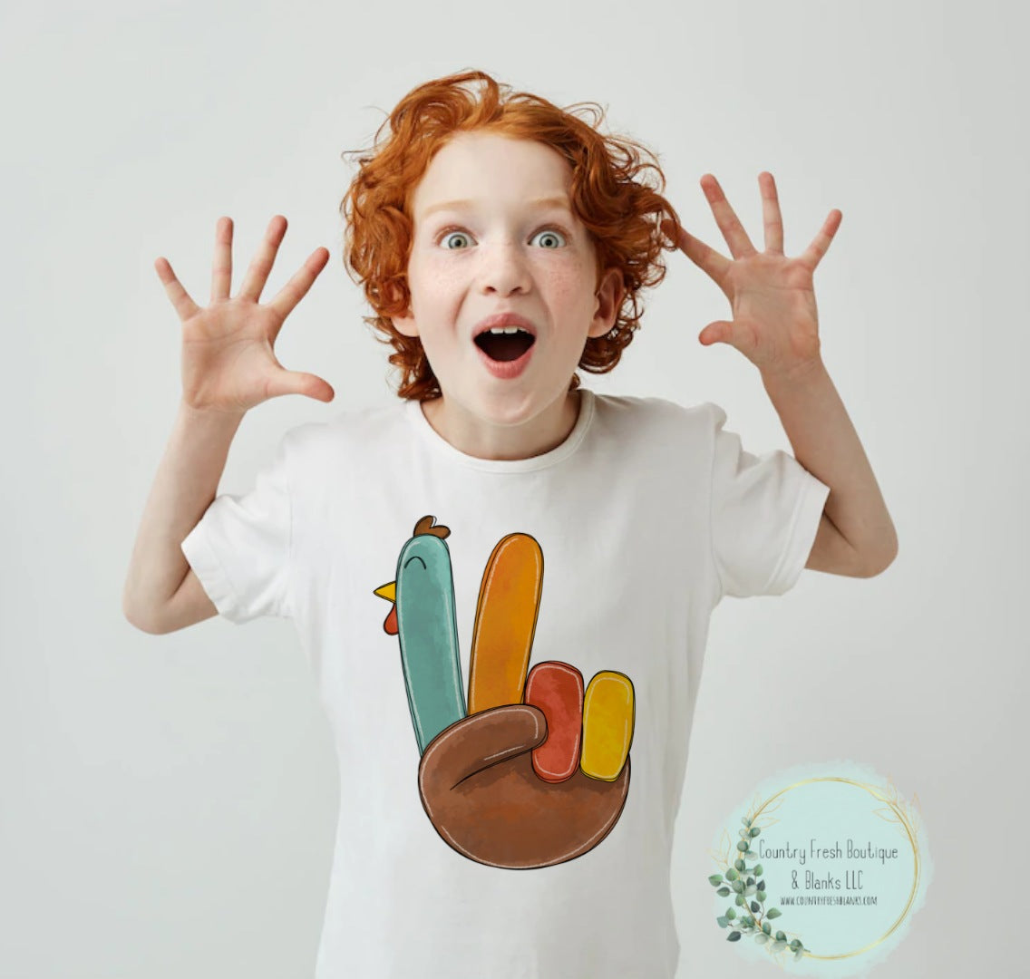 Turkey Peace Sign Tshirt