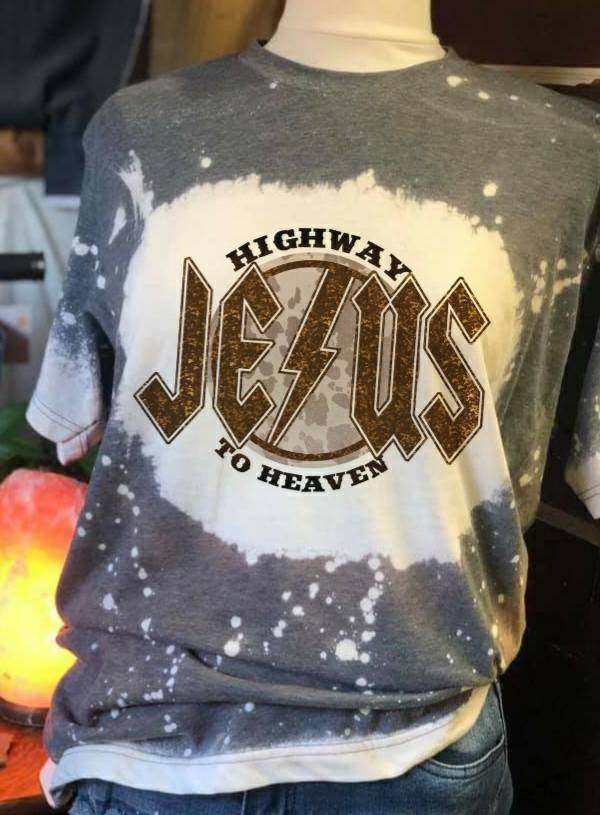 Jesus Highway To Heaven Upcycled Tshirt