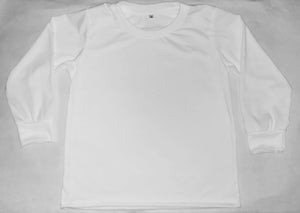 Toddler White Longsleeve 100% Polyester Tshirt